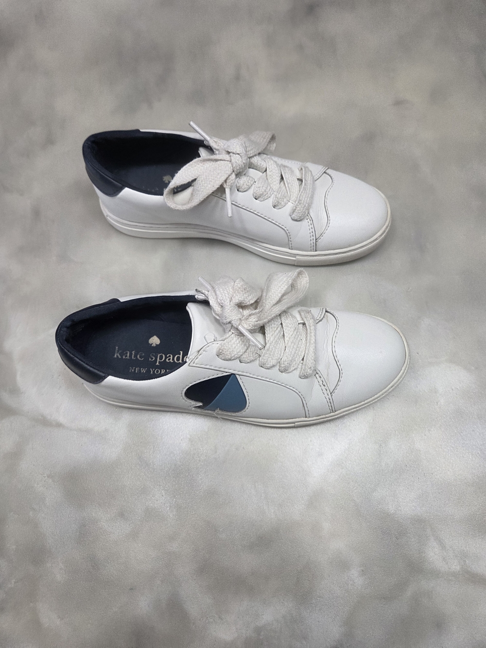Kate Spade NY White/Blue Leather Upper Sneakers Size 6B